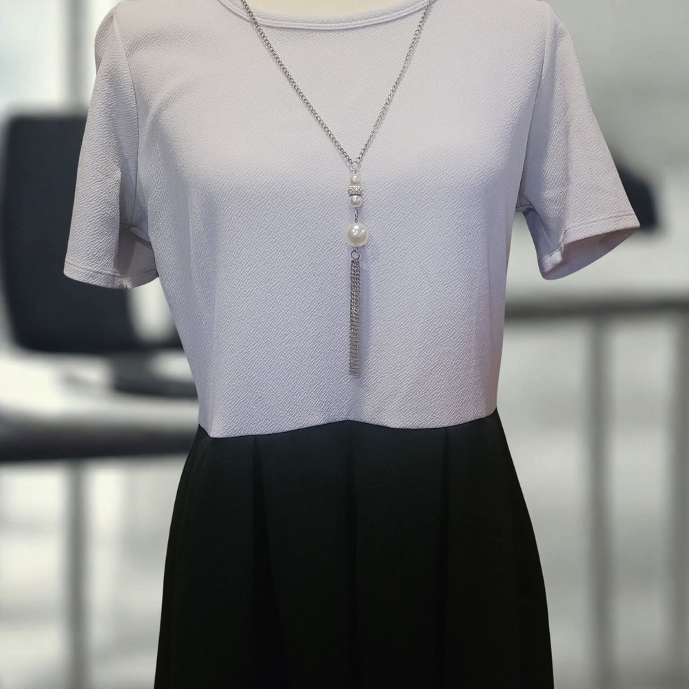 LuLaRoe Amelia Dress w/ Pockets – Black & White | Classic & Chic
